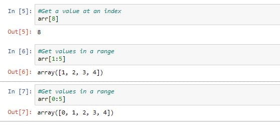 Numpy array index